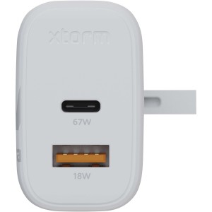 Xtorm XEC067G GaN2 Ultra fali tlt, 67 W, UK csatlakozval, fehr (vezetk, eloszt, adapter, kbel)